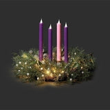 Silver Glitter Lighted Advent Wreath