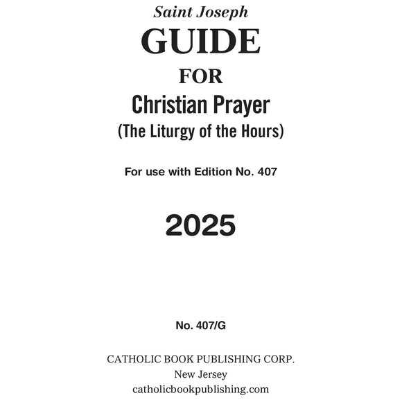 2026 or 2025 Large Print Guide for Christian Prayer (The Liturgy of the Hours)