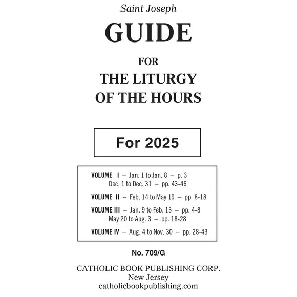 2024 or 2025 Large Print Guide for the Liturgy of the Hours