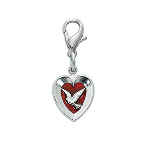 Red Enamel Dove Clipable Charm