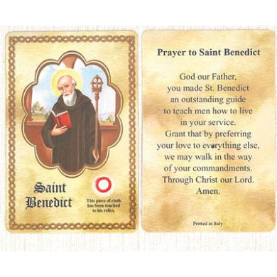 St. Benedict Relic Card