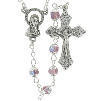 5mm Capped Pink Rosary