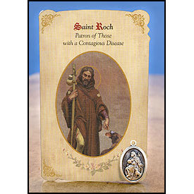 St. Roch (Contagious Diseases) Healing Medal Holy Card