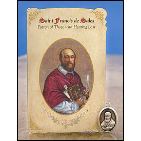 St. Francis de Sales (Hearing Loss) Healing Medal Holy Card