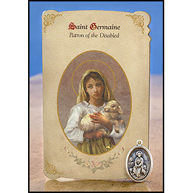 St. Germaine (Disabled) Healing Medal Holy Card