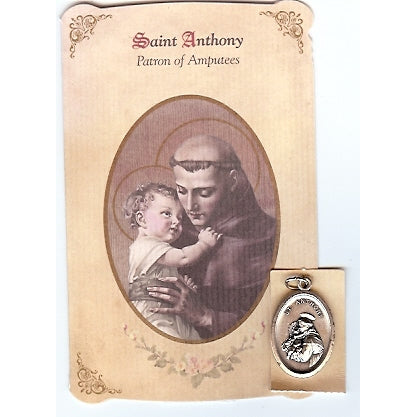 St. Anthony (Amputees) Healing Medal Holy Card