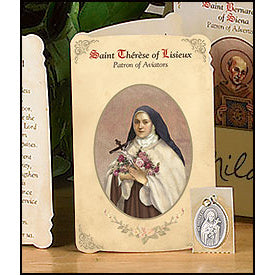 St. Therese of Lisieux (Aviators) Patron Saint Medal Holy Card