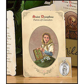 St. Dymphna (Counselors and Psychiatrists) Patron Saint Medal Holy Card
