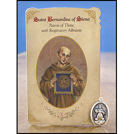 St. Bernadine of Siena (Respitory Ailments) Healing Medal Set