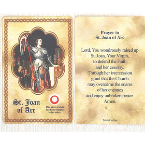 St. Joan of Arc Relic Card