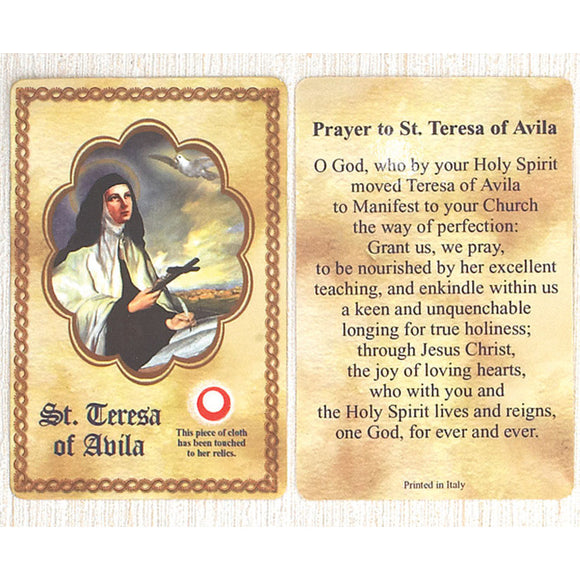 St. Teresa of Avila Relic Card