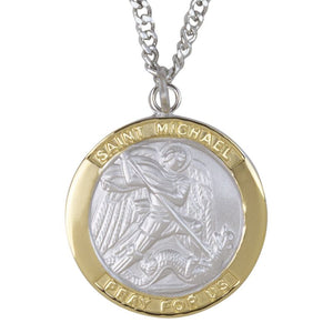 Large 2-Tone Saint Michael Medal