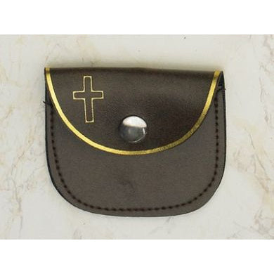 Brown Snap Rosary Pouch