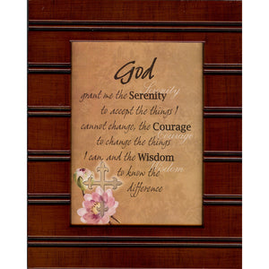 Serenity Prayer Print in Woodgrain Frame