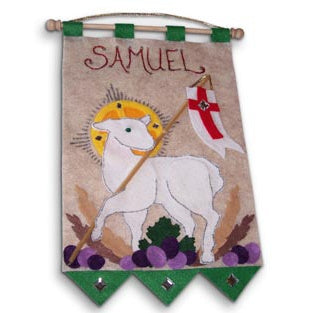 First Communion Green Lamb of God Banner Kit