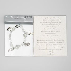 White First Communion Story Bracelet