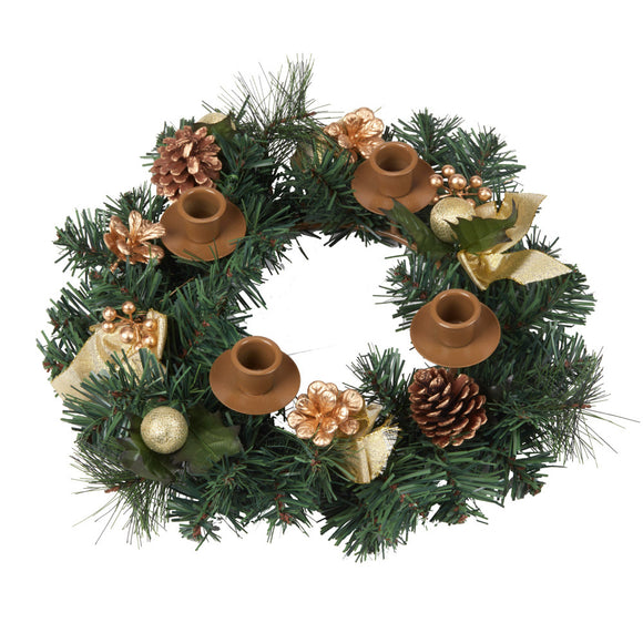 Golden Pine Cone Advent Wreath