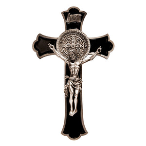 8" Pewter Saint Benedict Crucifix