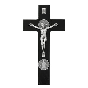 9" Black Saint Benedict Crucifix
