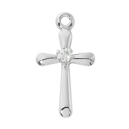 Sterling Silver Cross with Crystal