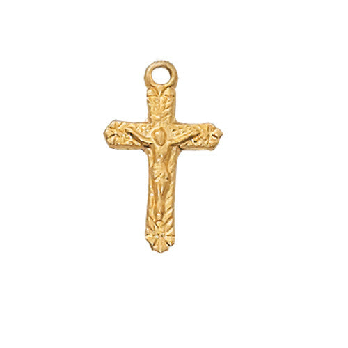 Gold Over Sterling Silver Baby Crucifix