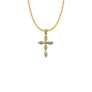Gold Plated Pointed Opal Cross