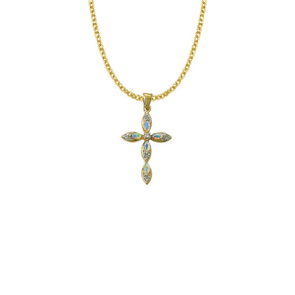 Gold Plated Pointed Opal Cross