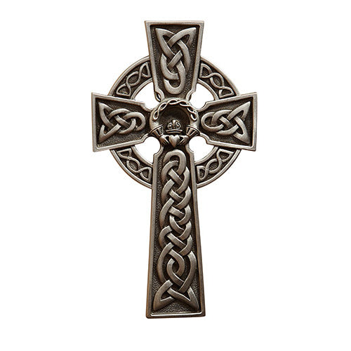 Pewter Claddagh Celtic Cross