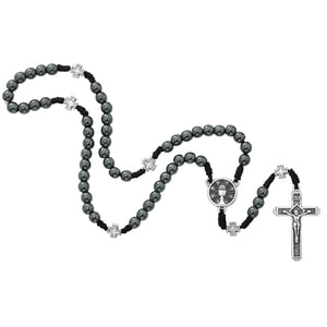 Corded Hematite Communion Rosary