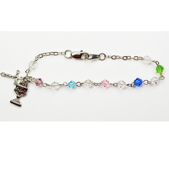 Multi-Color Crystal Communion Bracelet
