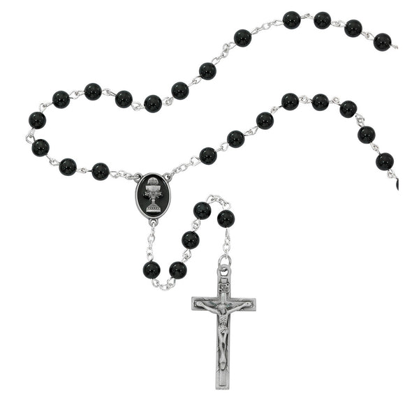 Black Onyx First Communion Rosary