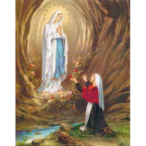 Our Lady of Lourdes & St. Bernadette Carded 8" x 10" Print