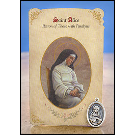 St. Alice (Paralysis) Healing Medal Holy Card