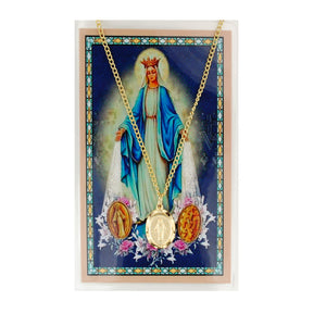 Gold-Toned Miraculous Medal and Prayer Card