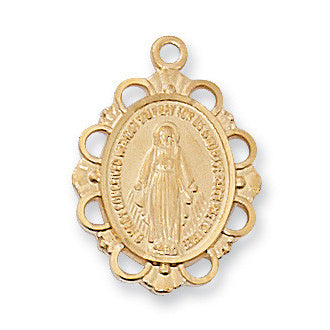 Gold over Sterling Silver Miraculous Medal