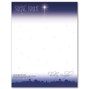 Silent Night Christmas Stationery