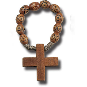 Light Brown Wood Rosary Ring