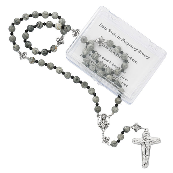 Gray Marble Holy Souls in Purgatory Rosary