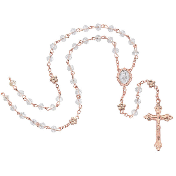 Rose Gold and Crystal Rosary