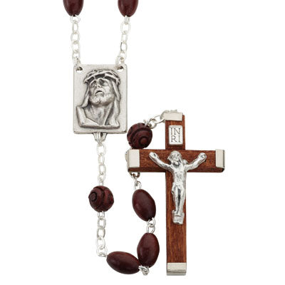 Brown Oval Bead Coco Rosary
