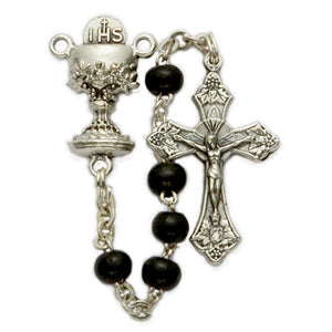 4mm Black Wood Communion Rosary
