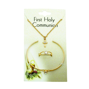 First Communion Jewelry Set in Gold