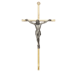 8" Brass and Pewter Crucifix