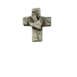 Cross with Dove Pewter Lapel Pin