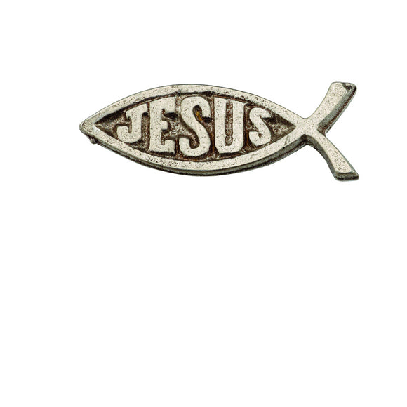 Jesus Fish Pewter Lapel Pin