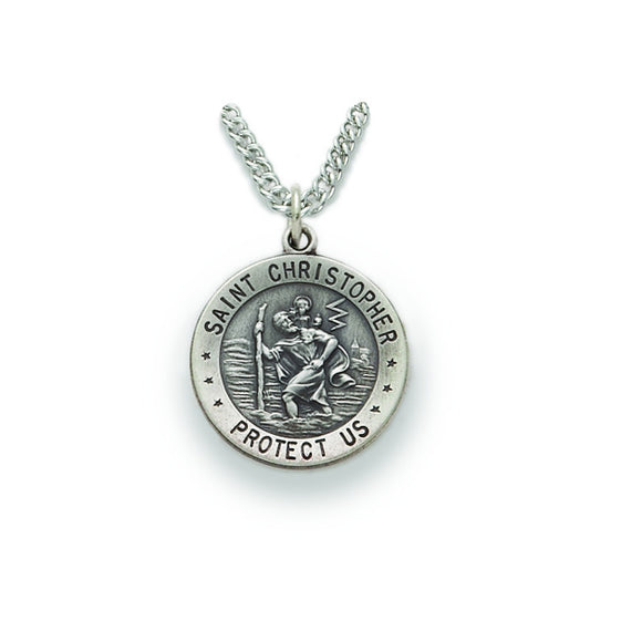 St. Christopher Round Sterling Silver Medal