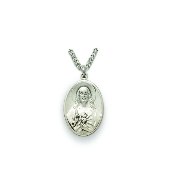 Sterling Silver Sacred Heart Medal
