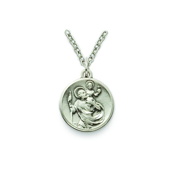 St. Christopher Sterling Silver Round  Medal