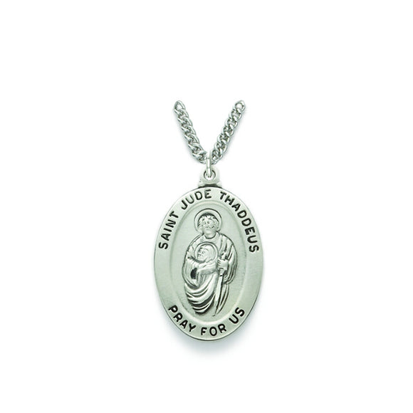 St. Jude Oval Sterling Silver Medal