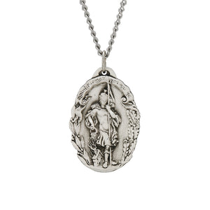 St. Florian Oval Sterling Silver Medal